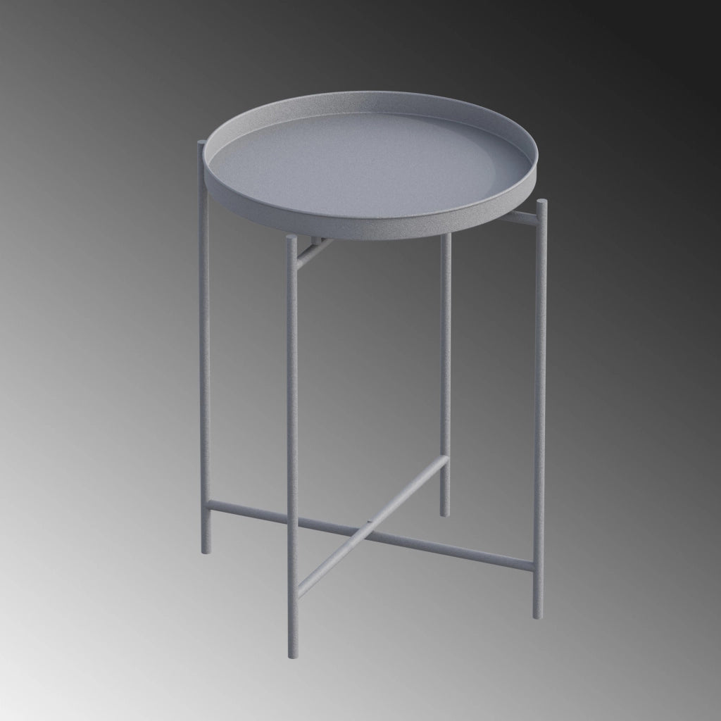 Tavolino in metallo "Sheby" 46 x 46 x 56 cm - Grigio