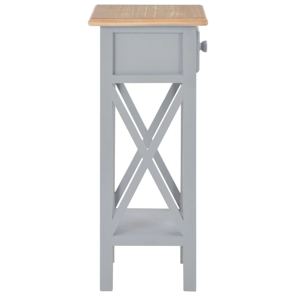 Tavolino Laterale Grigio 27x27x65,5 cm in Legno 280058