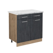 Vicco Mobiletto base per cucina Calcestruzzo nero 80 cm PL Marmo
