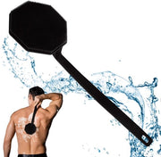 Scrubber per doccia in silicone, spazzola per doccia con lunga maniglia per esfoliazione e massaggio della pelle, crea schiuma ricca.