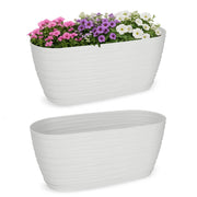 Vaso da fiori KADAX ovale da 27 cm in plastica bianca