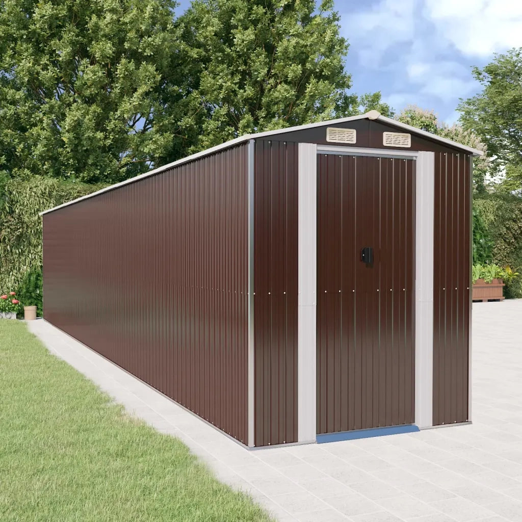 Capanno Giardino Marrone Scuro 192x1021x223 cm Acciaio Zincato cod mxl 65825