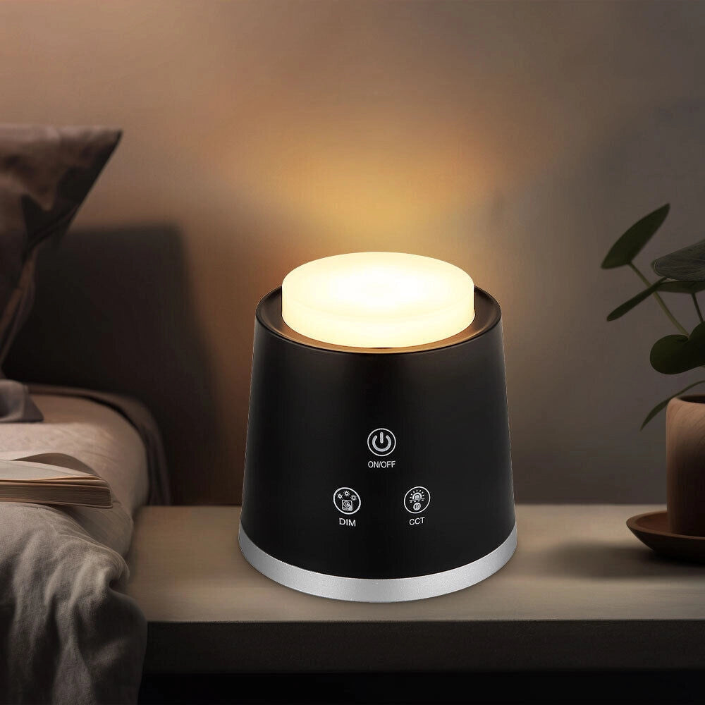 Trade Shop - Lampada Doppio Uso Scrivania Applique A Led 6w Touch Dimmerabile 3 Colorazioni Bl-1005 - Nero