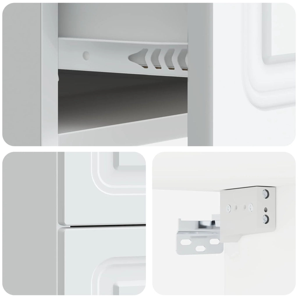 Mobiletto da notte a muro 2 pcs Bianco 34,5 x 33 x 40 cm