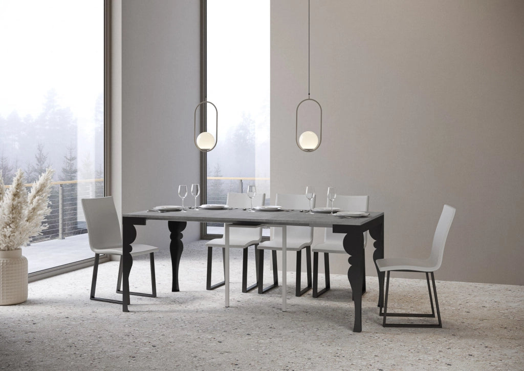 Consolle Allungabile 90-300x40x77 cm in Nobilitato Grigio