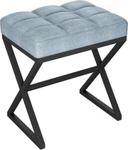 Sedia per trucco - sostegno per piedi - blu grigio - 40x30x46 cm