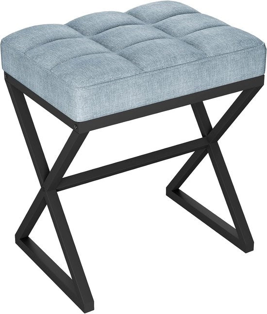 Sedia per trucco - sostegno per piedi - blu grigio - 40x30x46 cm