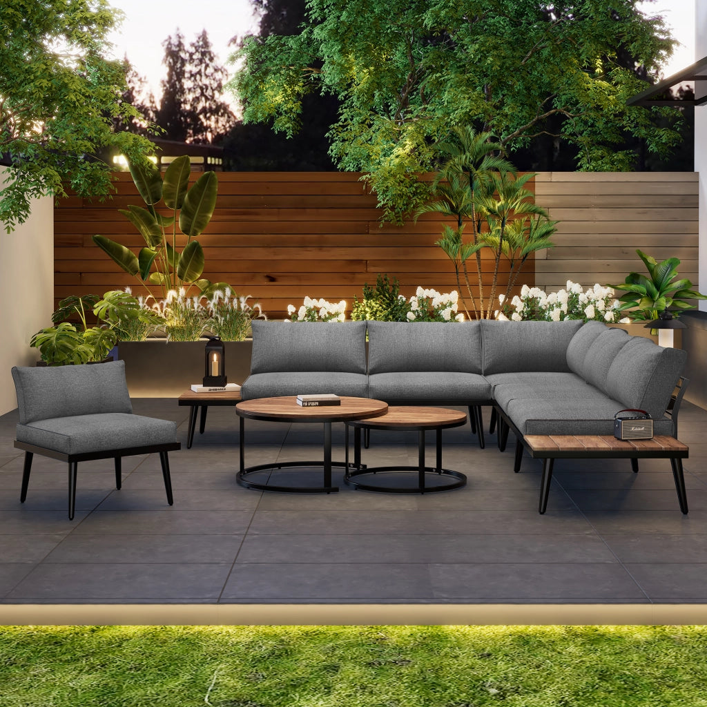 Set Salotto da Giardino 6 Pezzi con Tavolo ¨C MINIMAL ¨C Polyrattan, Esterno, Antracite