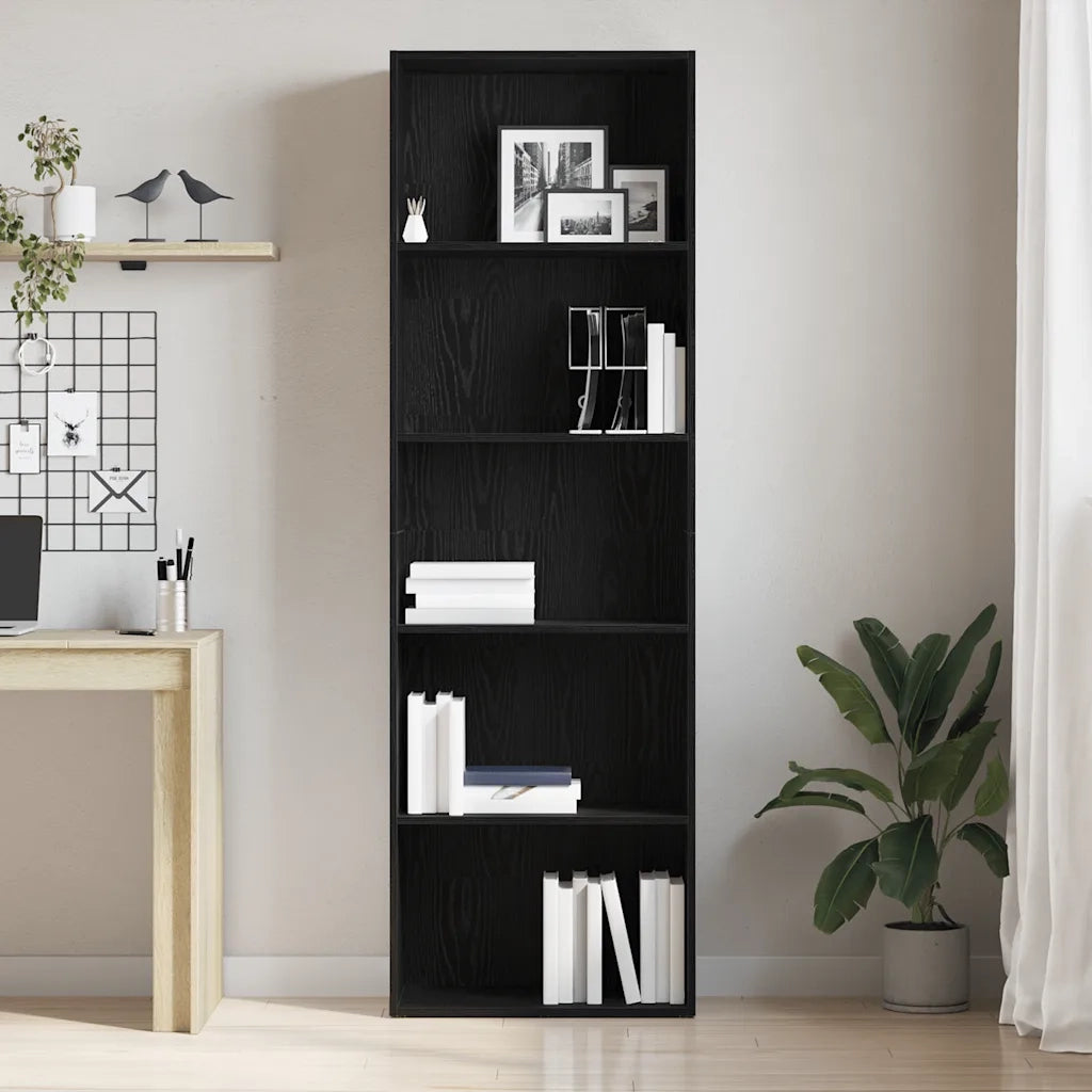 Libreria Rovere Nero 60x30x189 cm in Legno Multistrato
