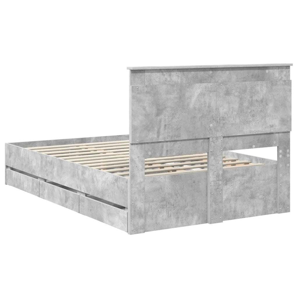 Struttura del letto con cassetto Grigio cemento 120 x 190 cm 3410189
