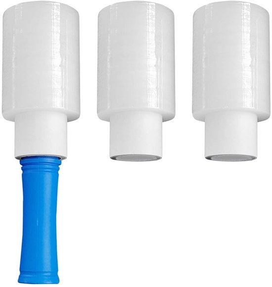 Mini Rulli per Pallet - Film di Avvolgimento per Pallet - Maniglia Rotolante - Pellicola di Raccordo Chiara - Avvolgimento per Pallet - Ideale per...
