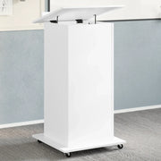 vidaXL Leggio con Ruote e Cassetto Bianco 55x55x107 cm in Multistrato