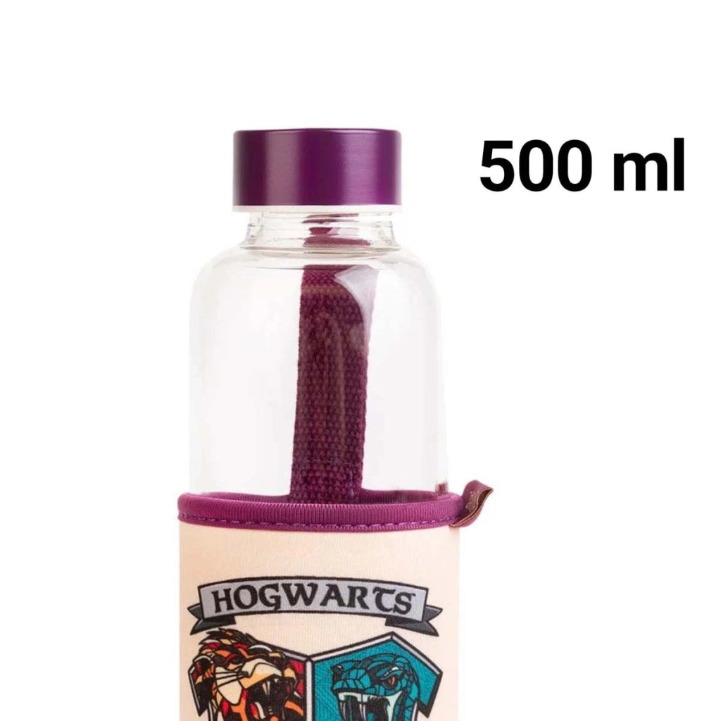 Borracca in Vetro Stemma di Hogwarts di Harry Potter 500ml Viola Harry Potter