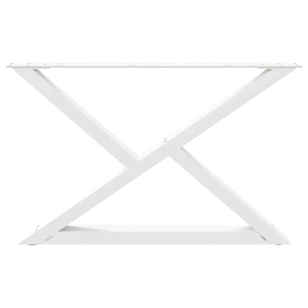 Set di 2 eleganti gambe per tavolino moderno 70 x 42-43,3 cm in acciaio bianco 02_0056999