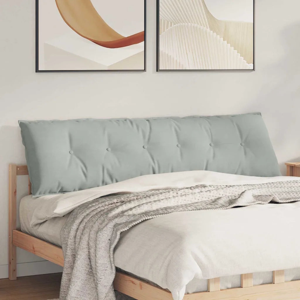 Cuscino per Schiena | Cuscino dorsale Grigio chiaro 180 x 50 cm Tessuto in Cords