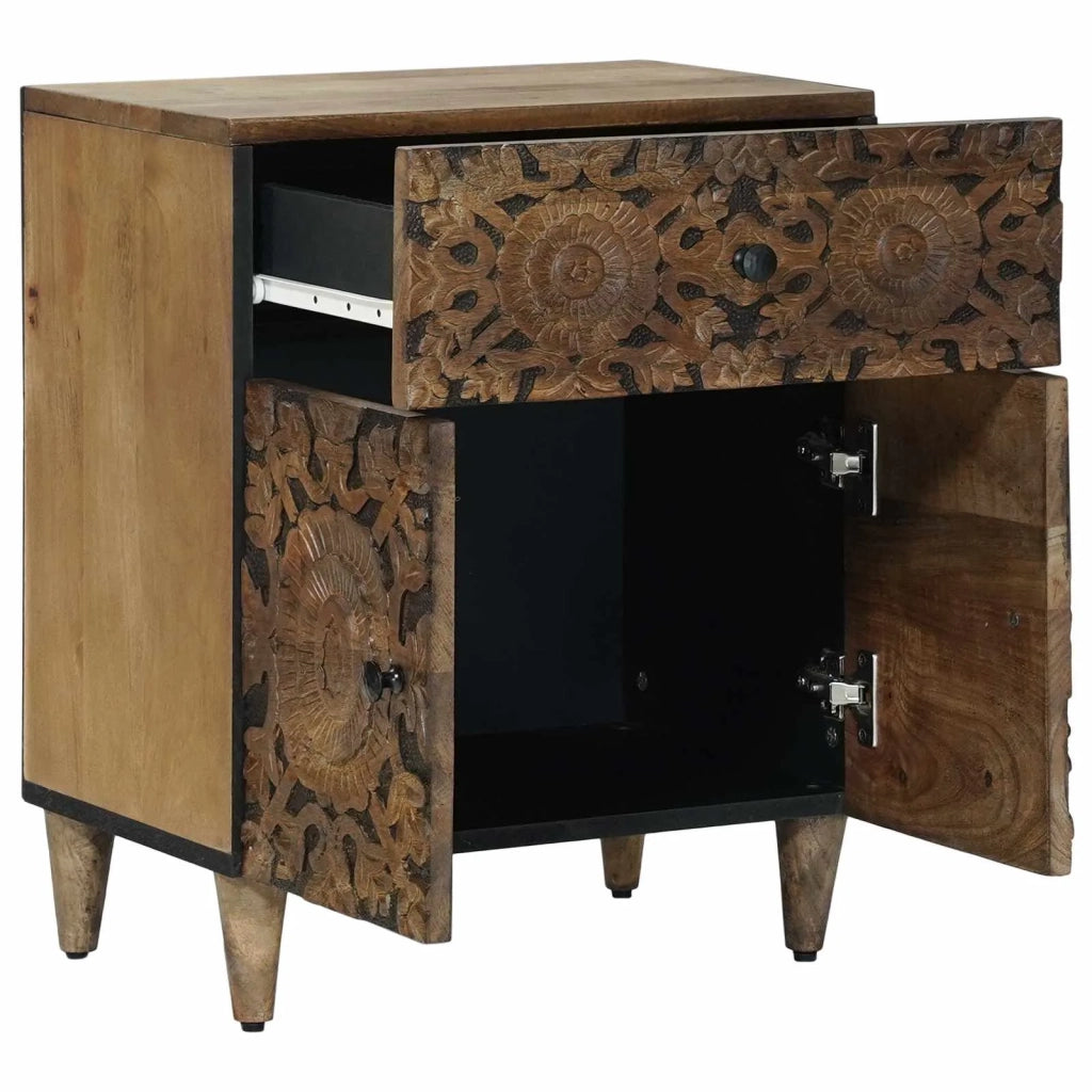 Mobiletto da Letto con cassetto Marrone 50 x 33 x 60 cm