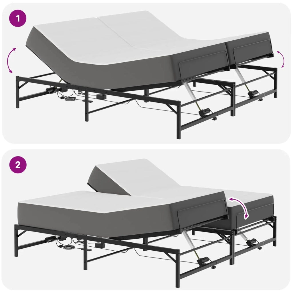 Telaio Letto Elettrico Regolabile Nero 180 x 200 cm Acciaio 3438624