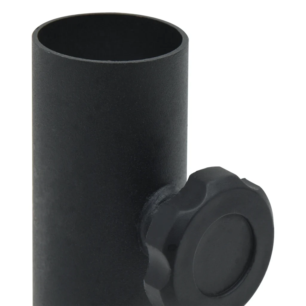 Base per Ombrellone per Palo-Supporto per ombrellone da ?32/34/38 mm Nero Opaco Acciaio