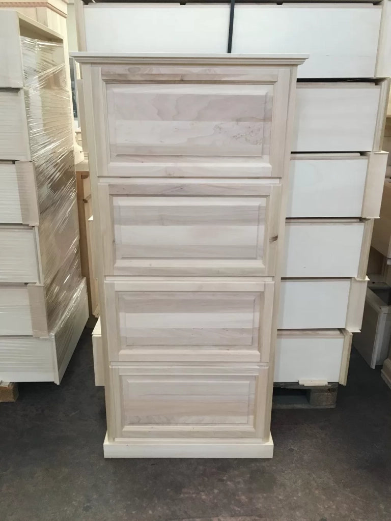 Scarpiera classica in legno 4  ribalte grezzo l.80 p.30 h.170 (1220) - Mobili 2G