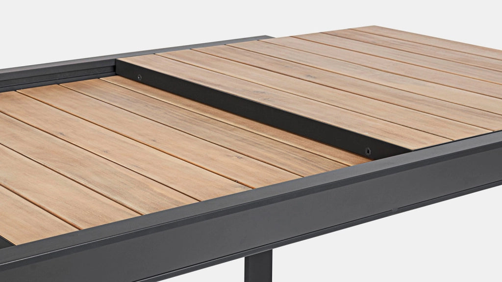 Tavolo Allungabile da Esterno 160-240x100x75h cm in Alluminio Belmar Naturale e Antracite