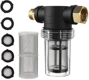 Filtro Acqua per Giardino - 100 Mesh - Filtro Inline - 3/4 GHT di Connettività - Filtro per Tubi da Giardino - Materiale Plastic/Metallo