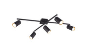 Plafoniera 2 barre 5 spots Marley nero