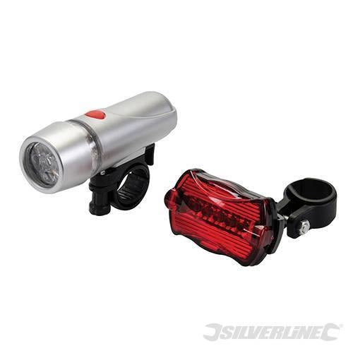 Luci per biciclette illuminazione con 5 LED Silverline 2 pz