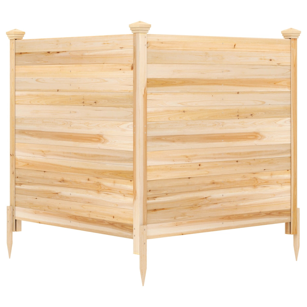 Recinto da giardino in legno massello montaggio facile, Recinzione esterno a 2 pannelli schermo ventilato copri 1 Pezzo Naturale
