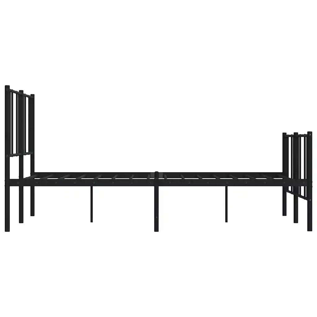 Giroletto con Testiera e Pediera-Struttura Letto Metallo Nero 120x200 cm 857936
