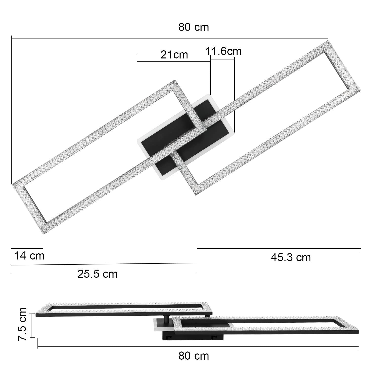 ZMH Lampada da soffitto LED in cristallo dal design moderno con telecomando - 56 W