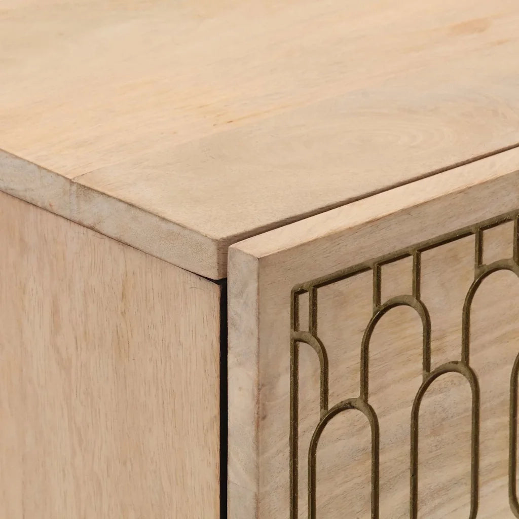 Credenza-Buffet-Armadio da cucina 60x33x75 cm in Legno Massello di Mango 942707