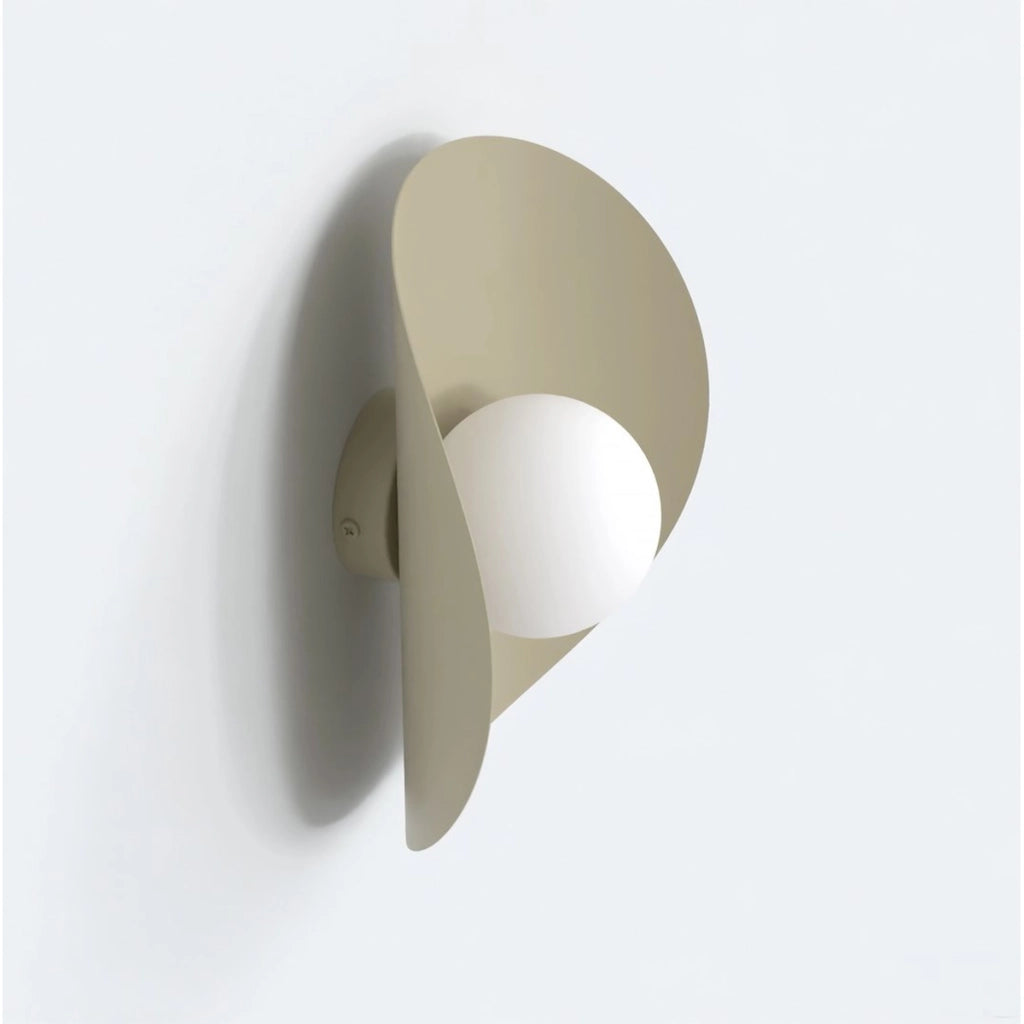 Lampada da parete Fiero XL in acciaio mokka e vetro