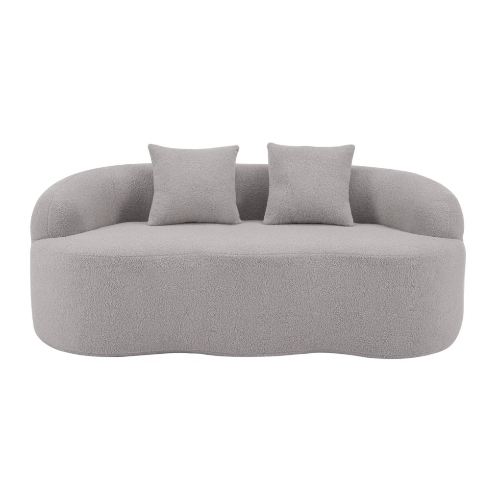 Divanetto 2 posti 67x61x48 cm grigio chiaro; schiuma e molle con cuscini