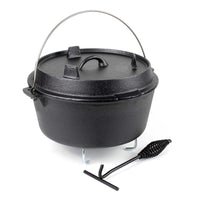 Dutch Oven Forno Olandese con Pentola in ghisa 9l sottopentola e solleva coperchio per fuoco campeggio
