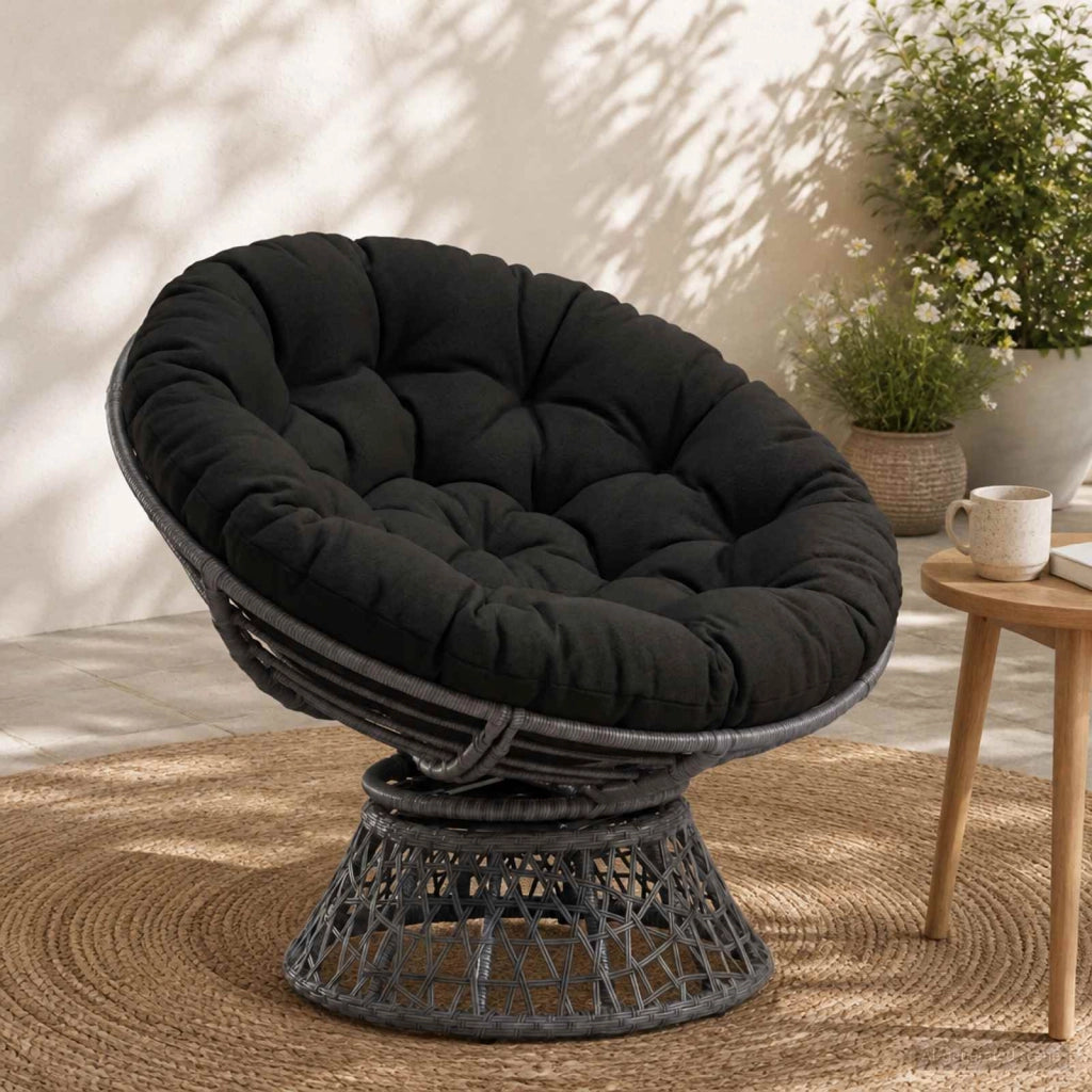Cuscino per Sedia Papasan VIANEN 100% Poliestere Nero 953957