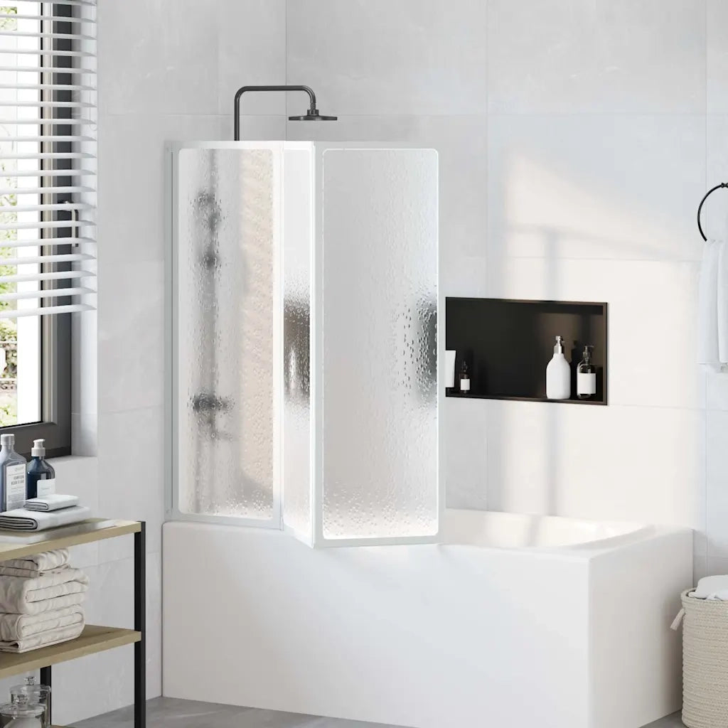 Doccia da bagno a parete 117 x 120 cm 3 Pannelli pieghevoli cod mxl 53964