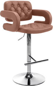 Sgabello Dublin in similpelle cognac,cromo
