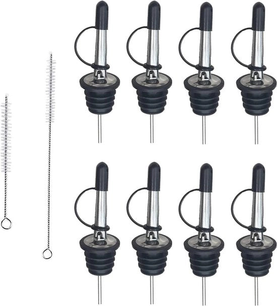Schenkere per bottiglie in acciaio inossidabile per bevande alcoliche - Velocità schenkers - Fusti per vino - Copricolli in tessuto gommati - Olio di oliva - Siroppo di caffè - Aceto - Fusti per cocktail