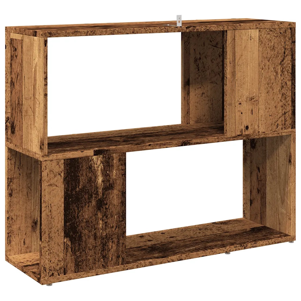 Libreria Divisorio-Scaffale per Libri-Mobile di Stoccaggio Legno Antico 80x24x63 cm