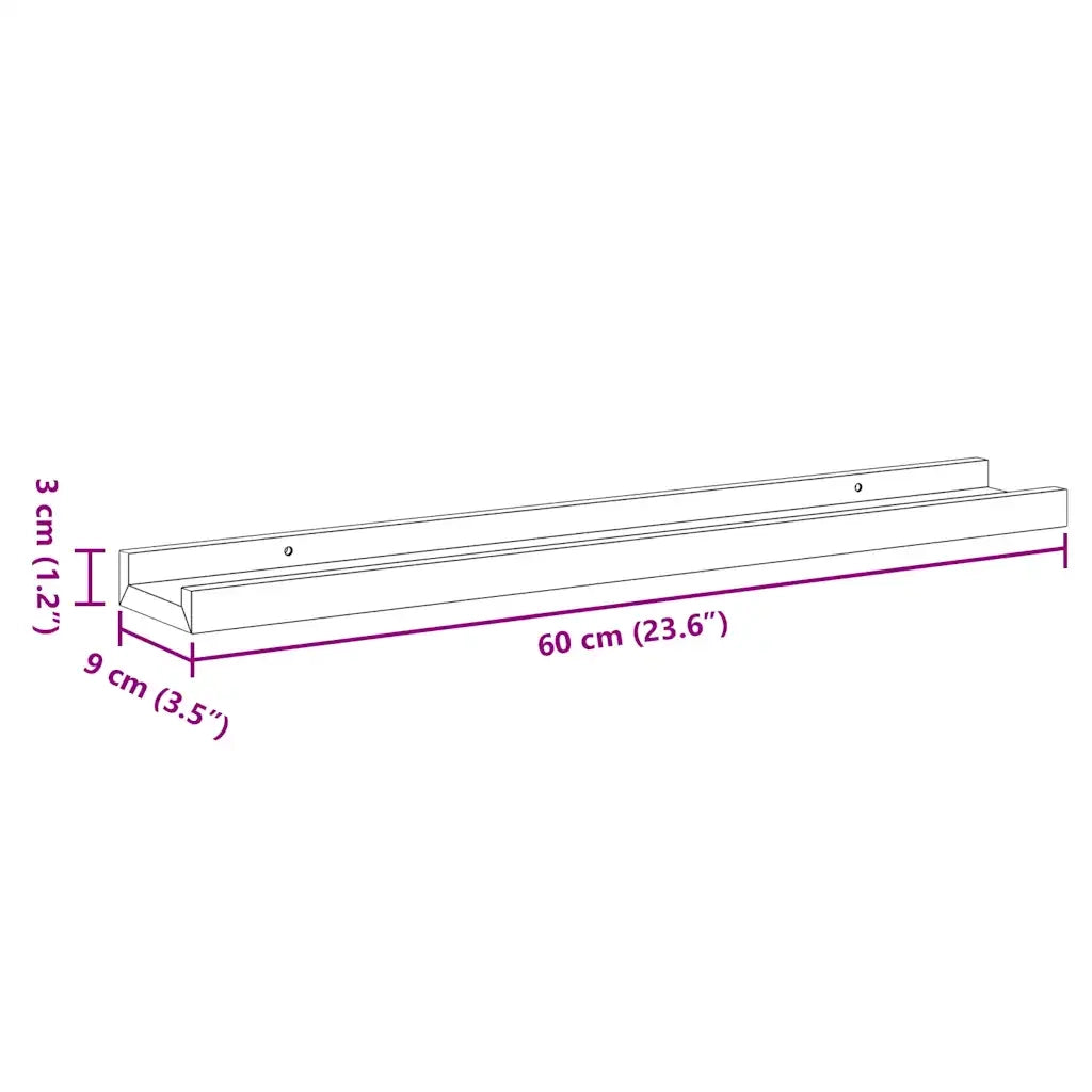 Mensole da Parete 4 pz Nere 60x9x3 cm 326668