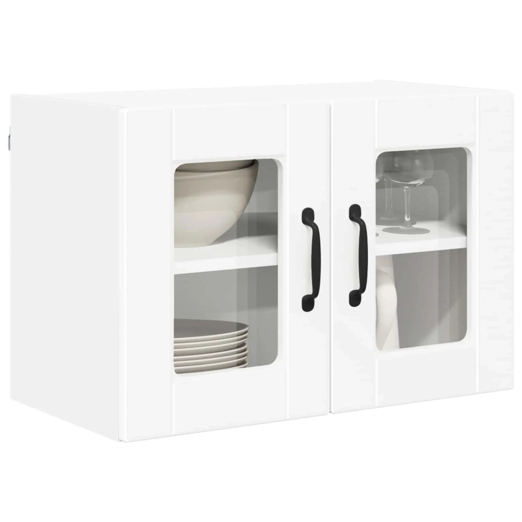 Mobile in vetro da parete PORTO 2 pcs Bianco 60 x 31 x 40 cm 885316