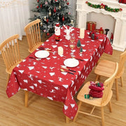 Tavolo da Natale, tovagliato lavabile, tovagliato da tavola per festività, decorazione, tovagliato da tavola impermeabile con disegno di cervo, tovagliato da tavola per cucina, 137 x 200 cm, bianco