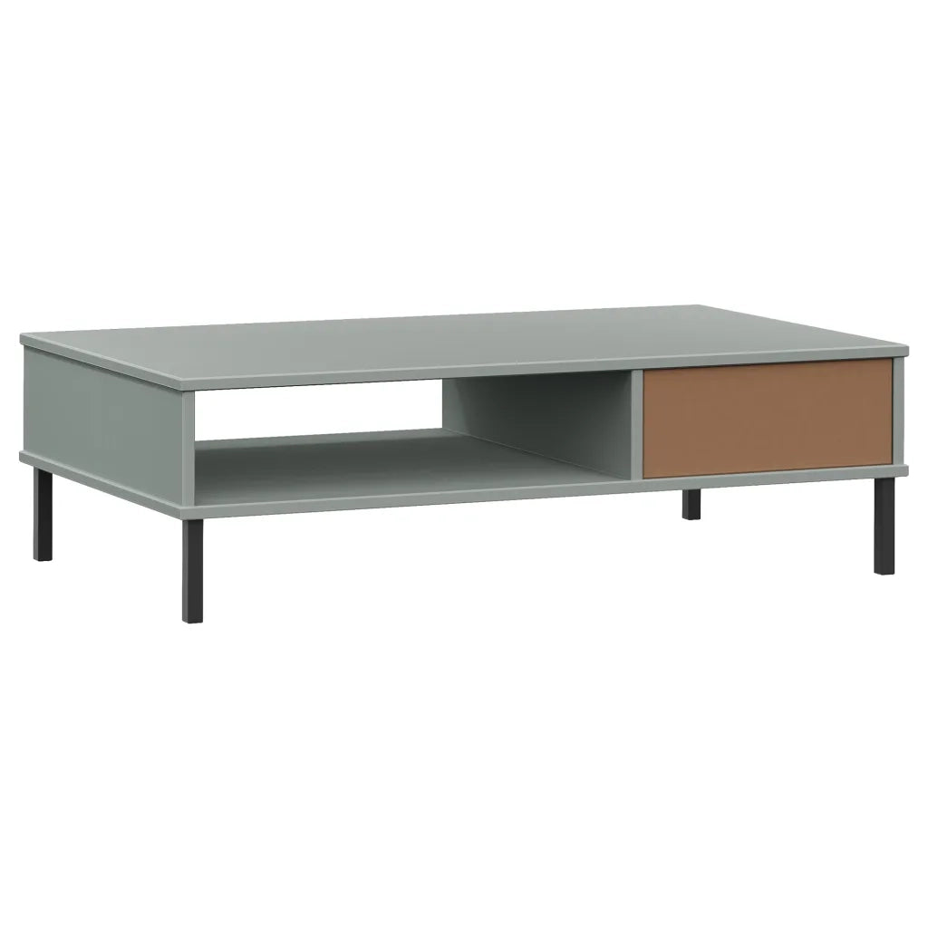 Tavolino Salotto-Tavolino da soggiorno-Tavolo Gambe Metallo Grigio Legno Massello Pino OSLO