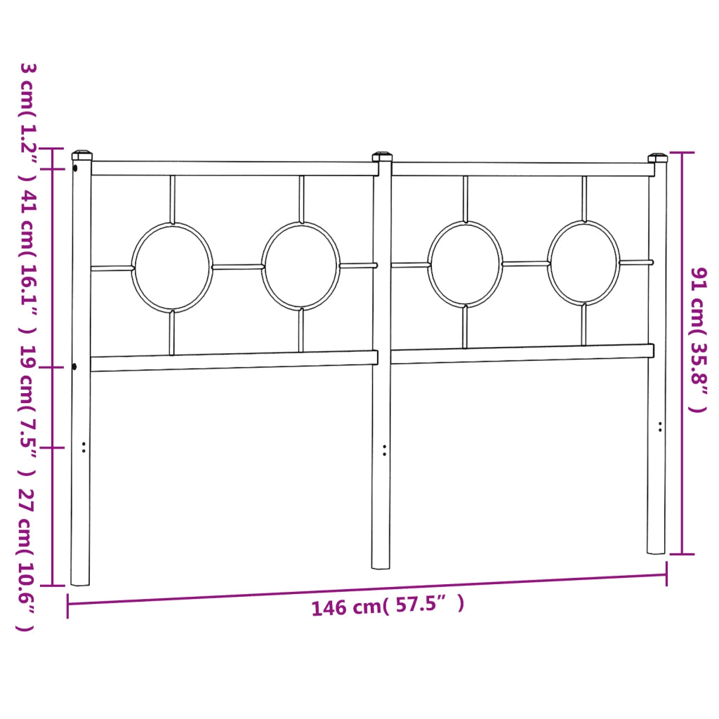 Testiera in Metallo Bianco 140 cm