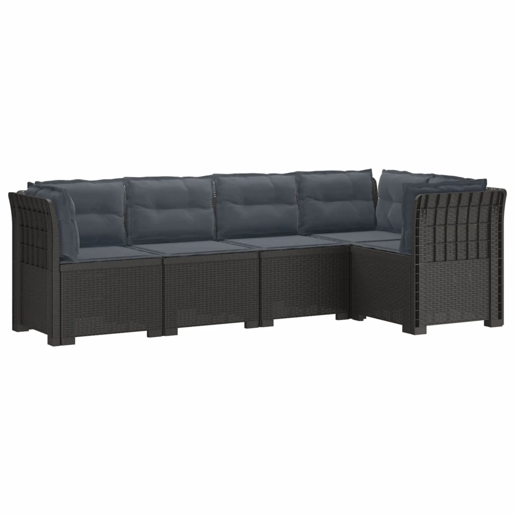 Divano da Giardino 5 Posti con Cuscini Stile Rattan PP 3444065