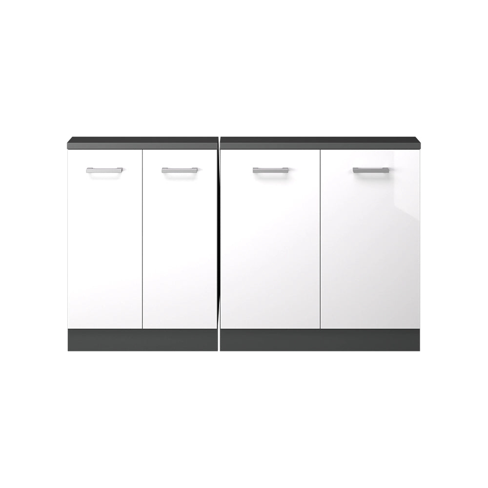 Set di mobili sottotetto Rion Bianco lucido/Antracite Set di 2 Vicco