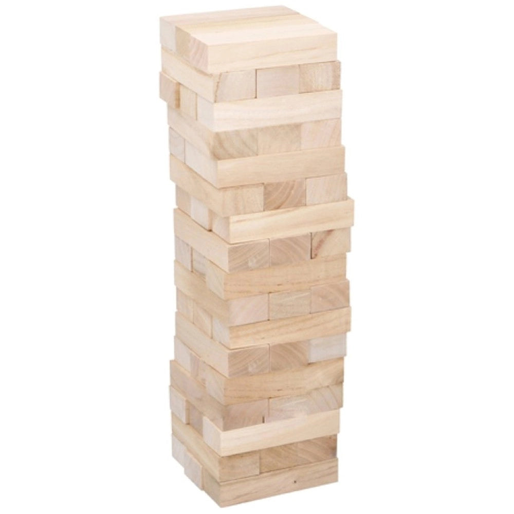 Trade Shop - Gioco Societa' Da Tavolo Jenga Torre Legno 28x8cm 57 Mattoncini Giochi Abilita' -