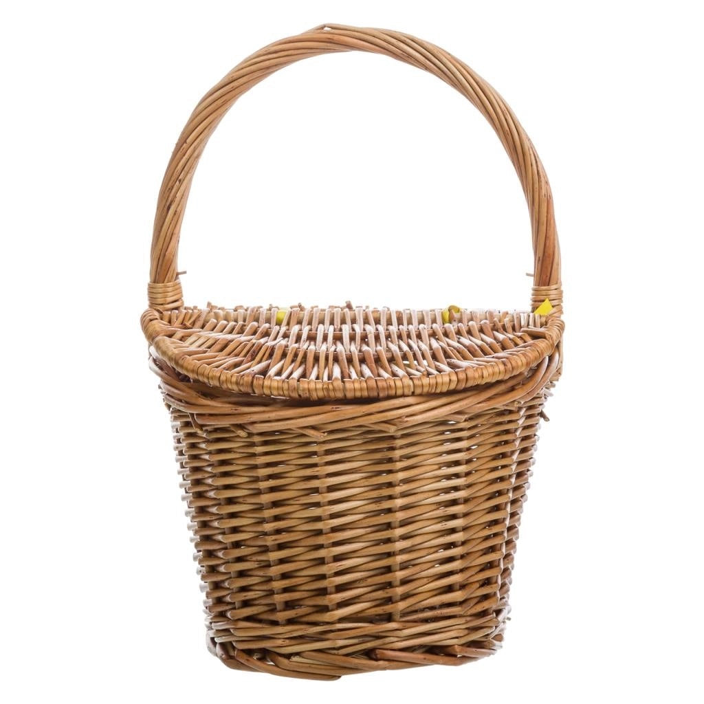 Cesto in vimini marrone con coperchio 25x17x13/27h