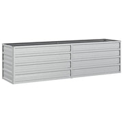 Fioriere | Cassetta per fiori | Letto Rialzato Giardino 160x40x45 cm in Acciaio Zincato Argento