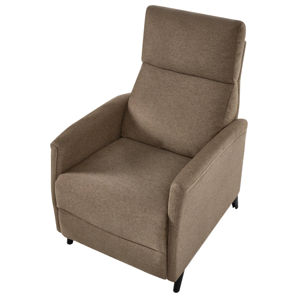 Poltrona Reclinabile Retrò con Schienale Regolabile in Tessuto marrone stile Design Retrò